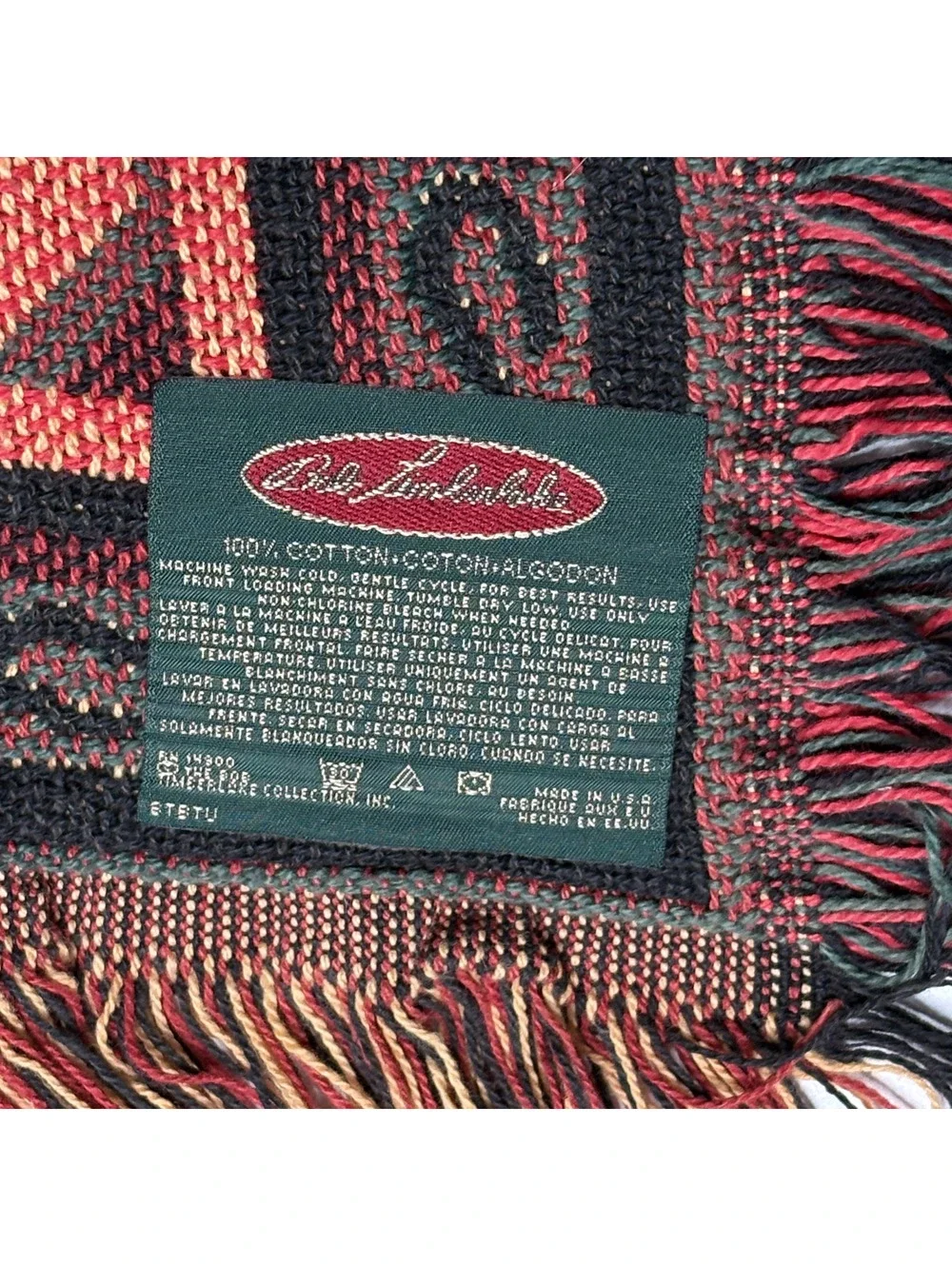 Vintage Bob Timberlake Woven Tapestry Throw Blanket Red